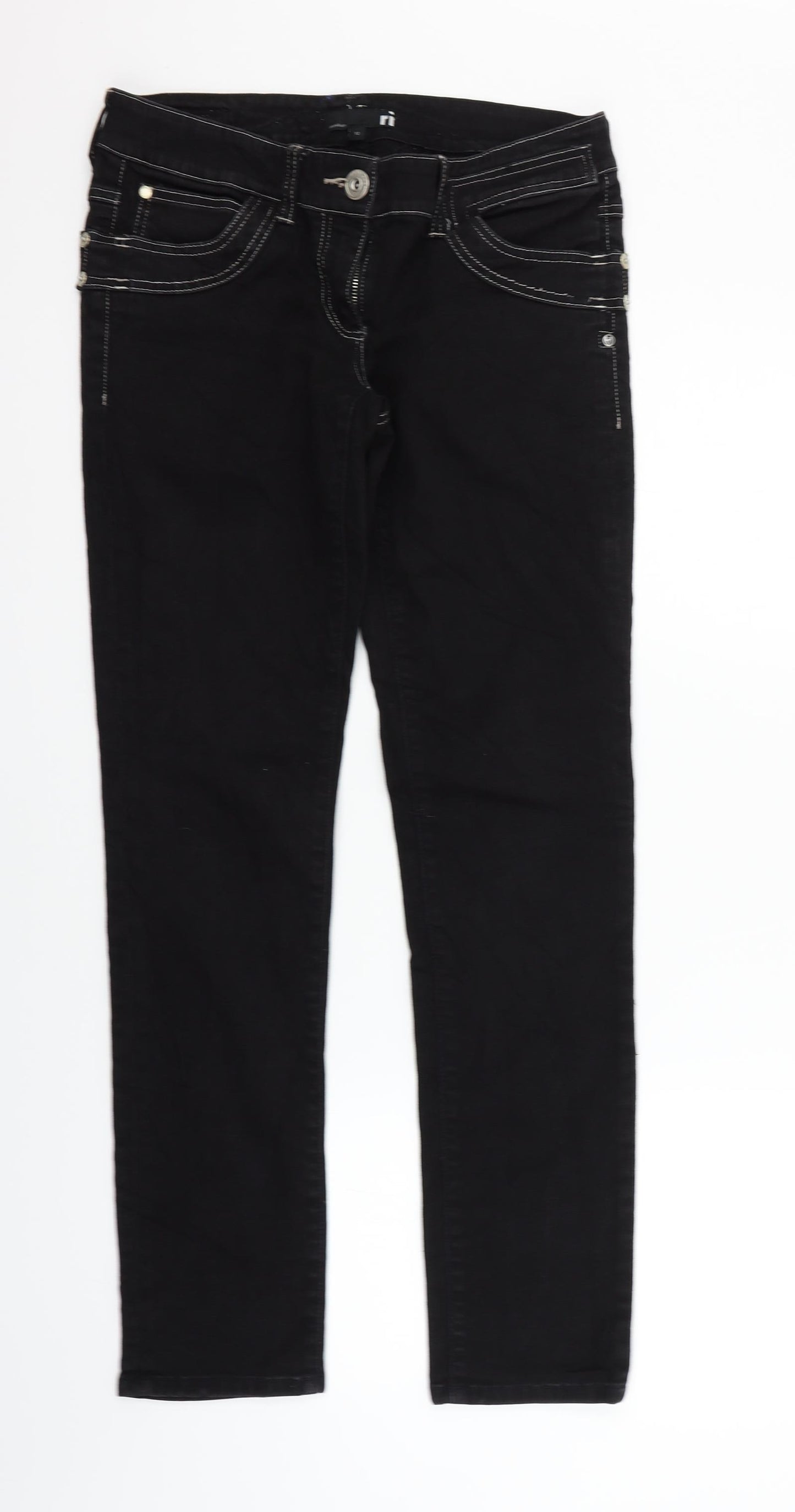 River Island Womens Black   Straight Jeans Size 12 L30 in