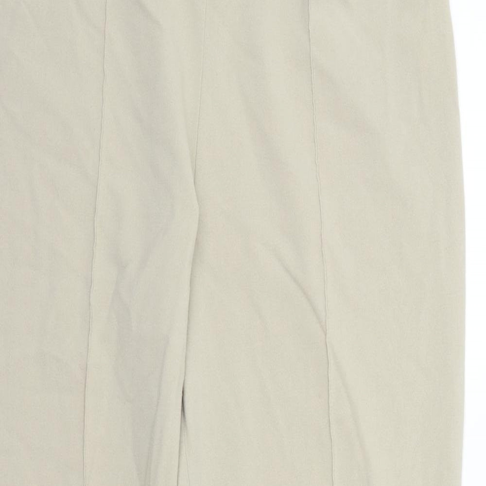 Automany Womens Beige Houndstooth  Trousers  Size 14 L27 in