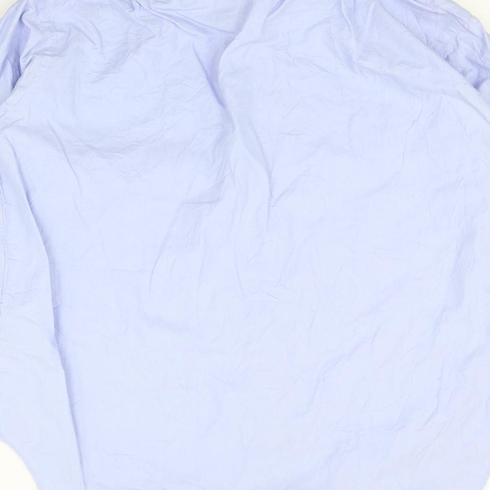 T.M.Lewin Mens Blue    Button-Up Size 16