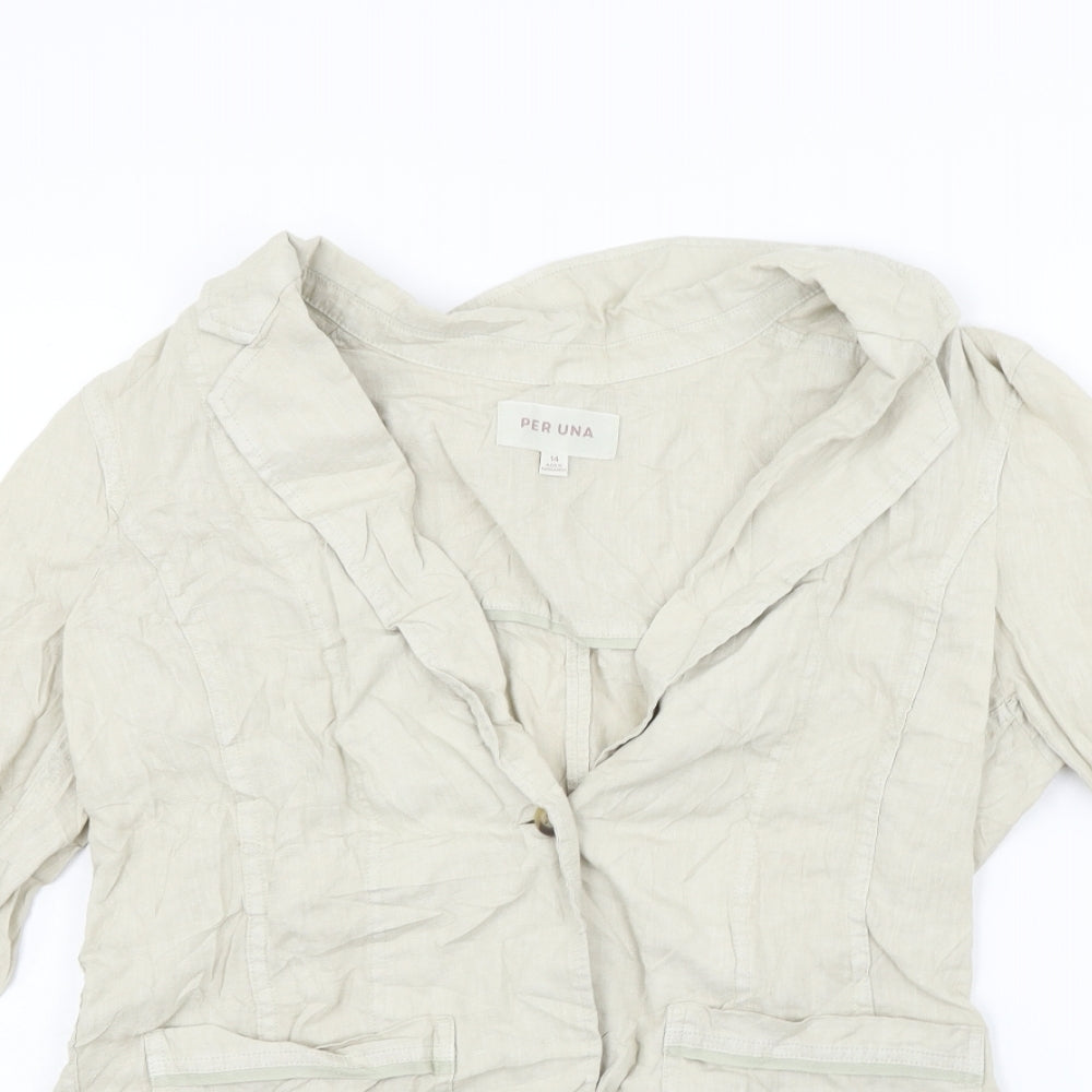 Per Una Womens Beige   Jacket Suit Size 14