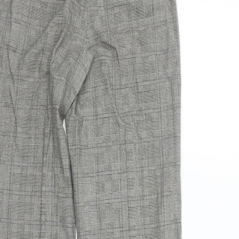 NEXT Womens Beige Check  Trousers  Size 8 L25 in