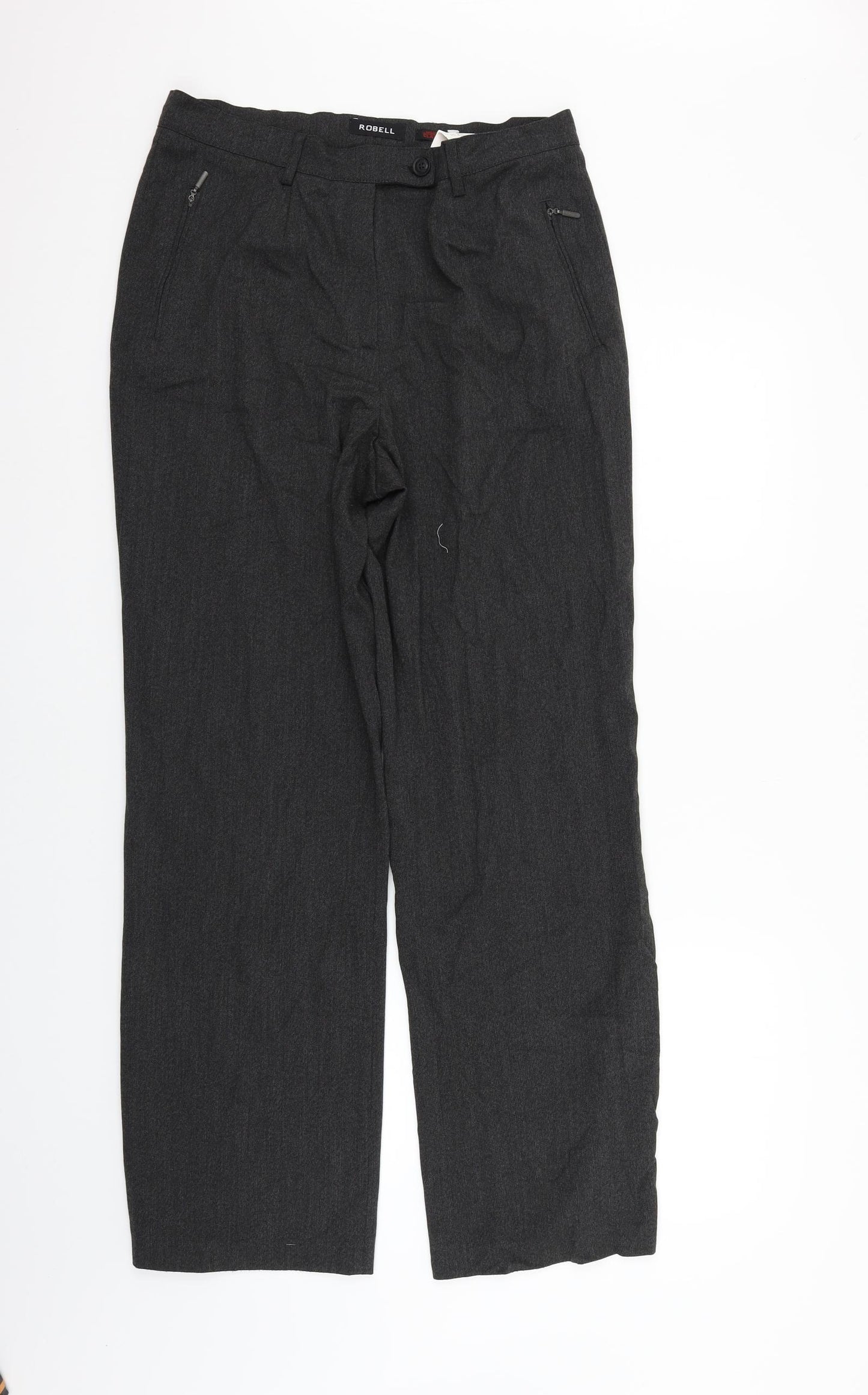 ROBELL Womens Grey Check  Trousers  Size 16 L30 in