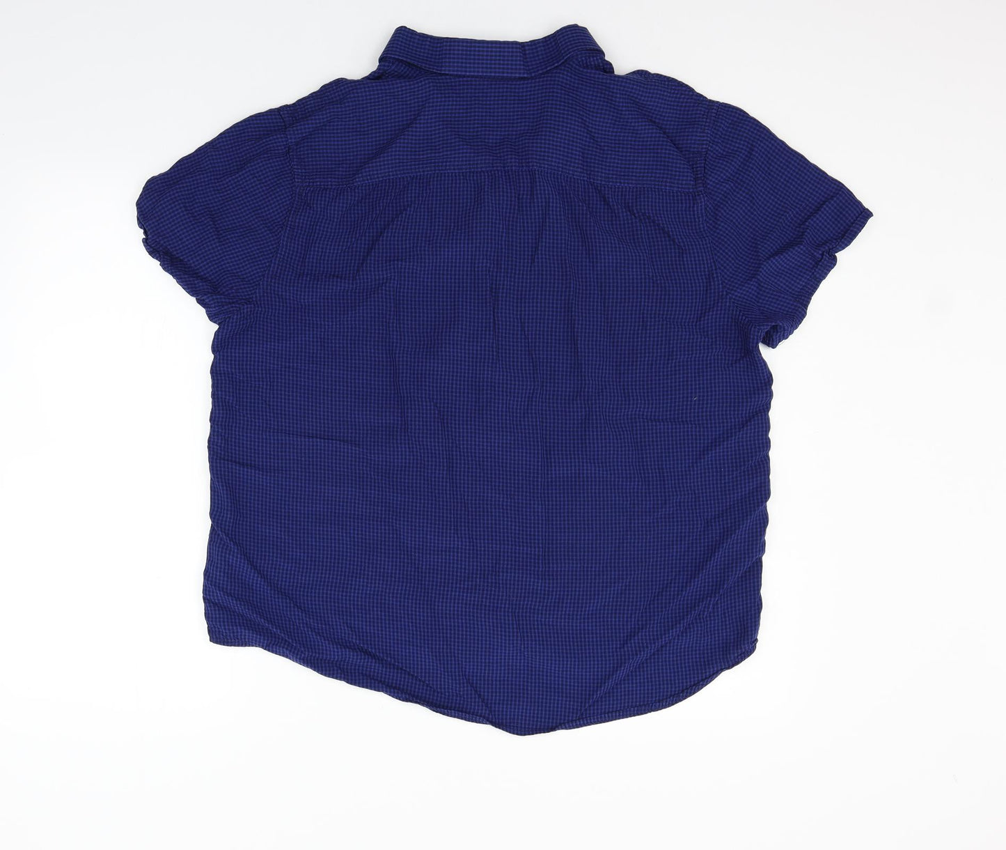 F&F Mens Blue Check   Button-Up Size L