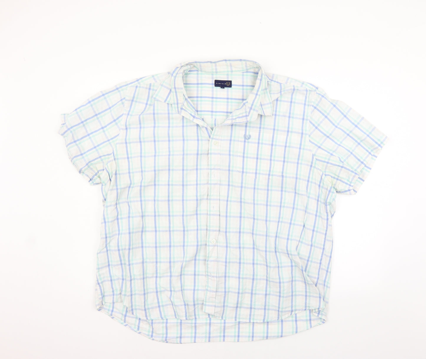 Lincoln Mens White Check   Button-Up Size 3XL