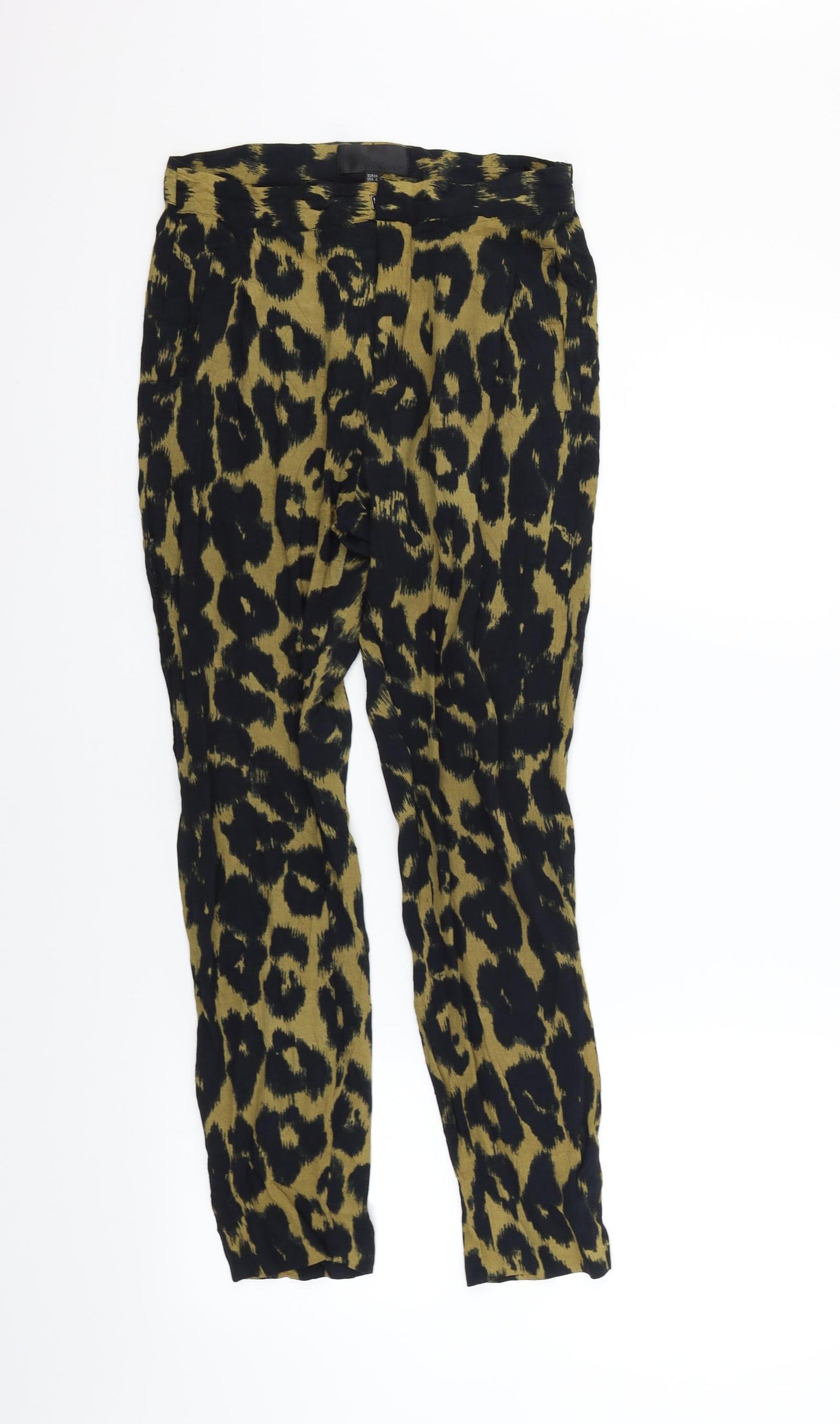 in wear Womens Beige Animal Print  Trousers  Size 8 L25 in
