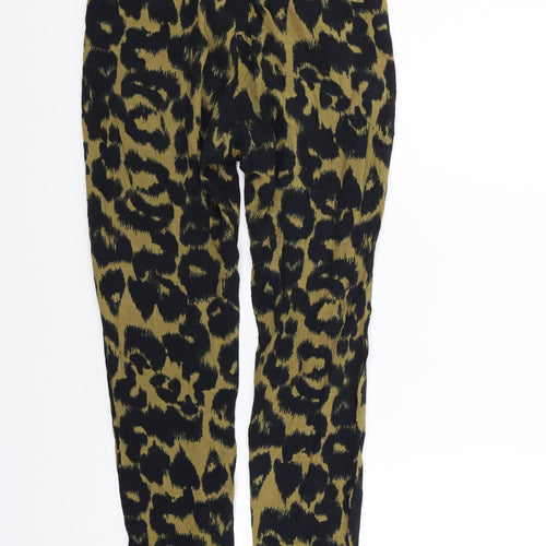 in wear Womens Beige Animal Print  Trousers  Size 8 L25 in