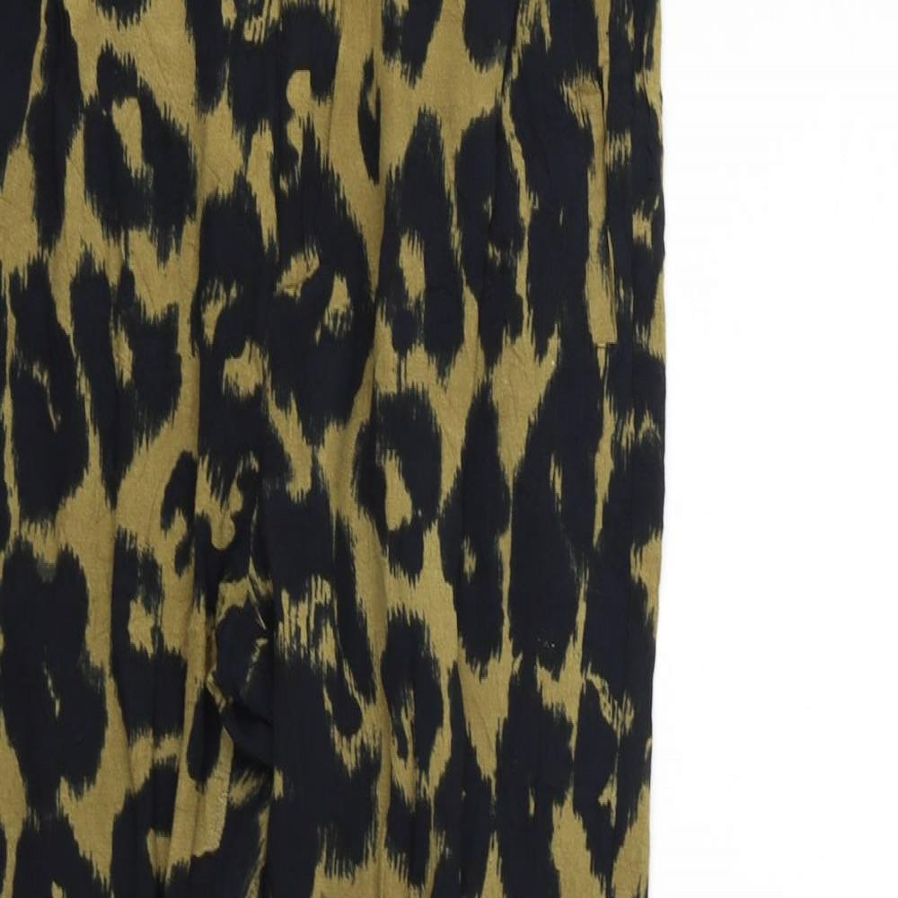 in wear Womens Beige Animal Print  Trousers  Size 8 L25 in