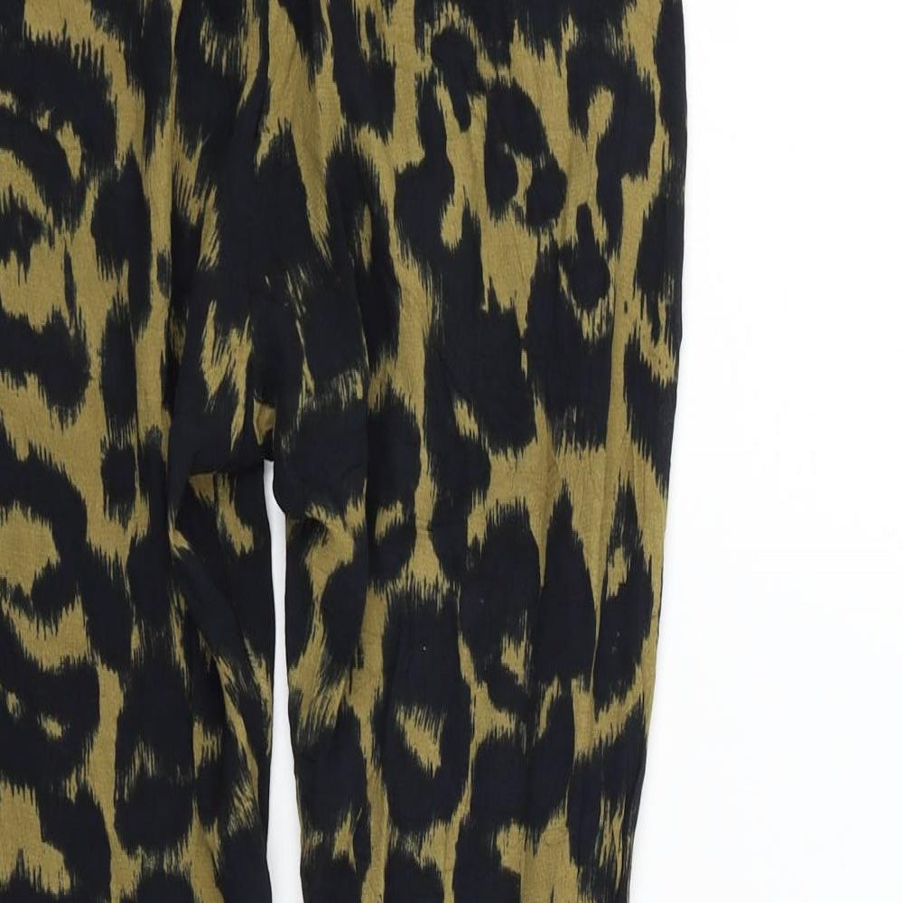 in wear Womens Beige Animal Print  Trousers  Size 8 L25 in