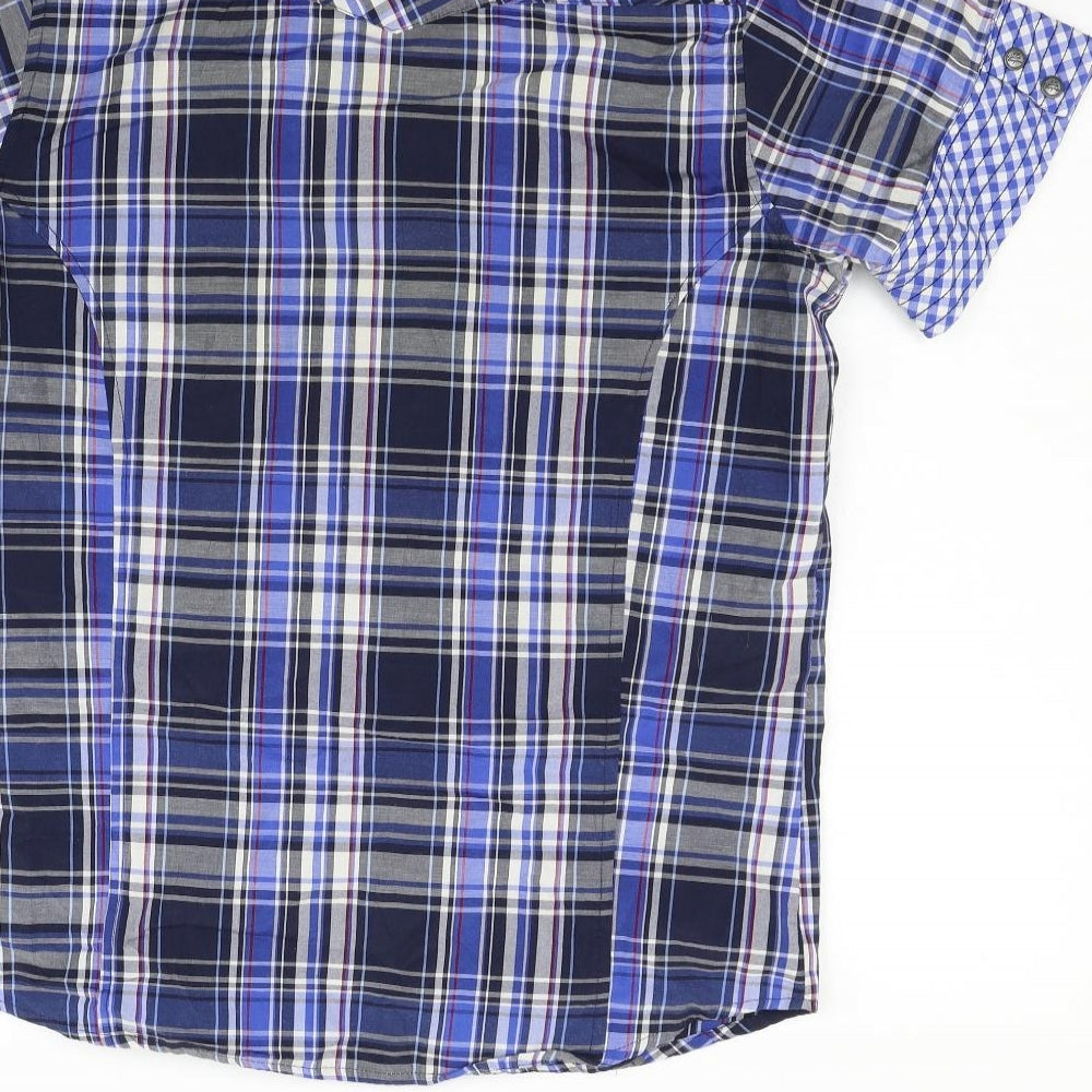 lee copper Mens Blue Check   Button-Up Size S