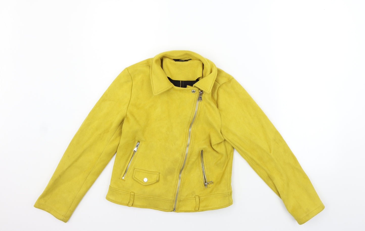 George Girls Yellow   Jacket Coat Size 11-12 Years  - washable marks