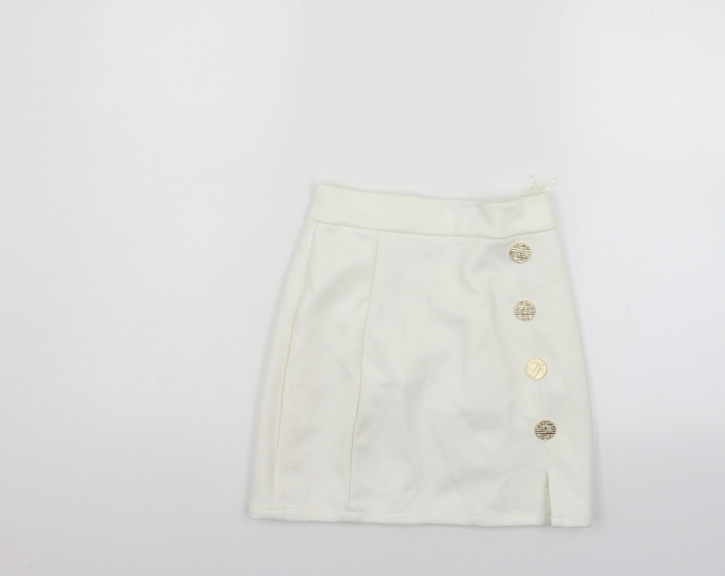 OH POLLY Womens White   A-Line Skirt Size 12