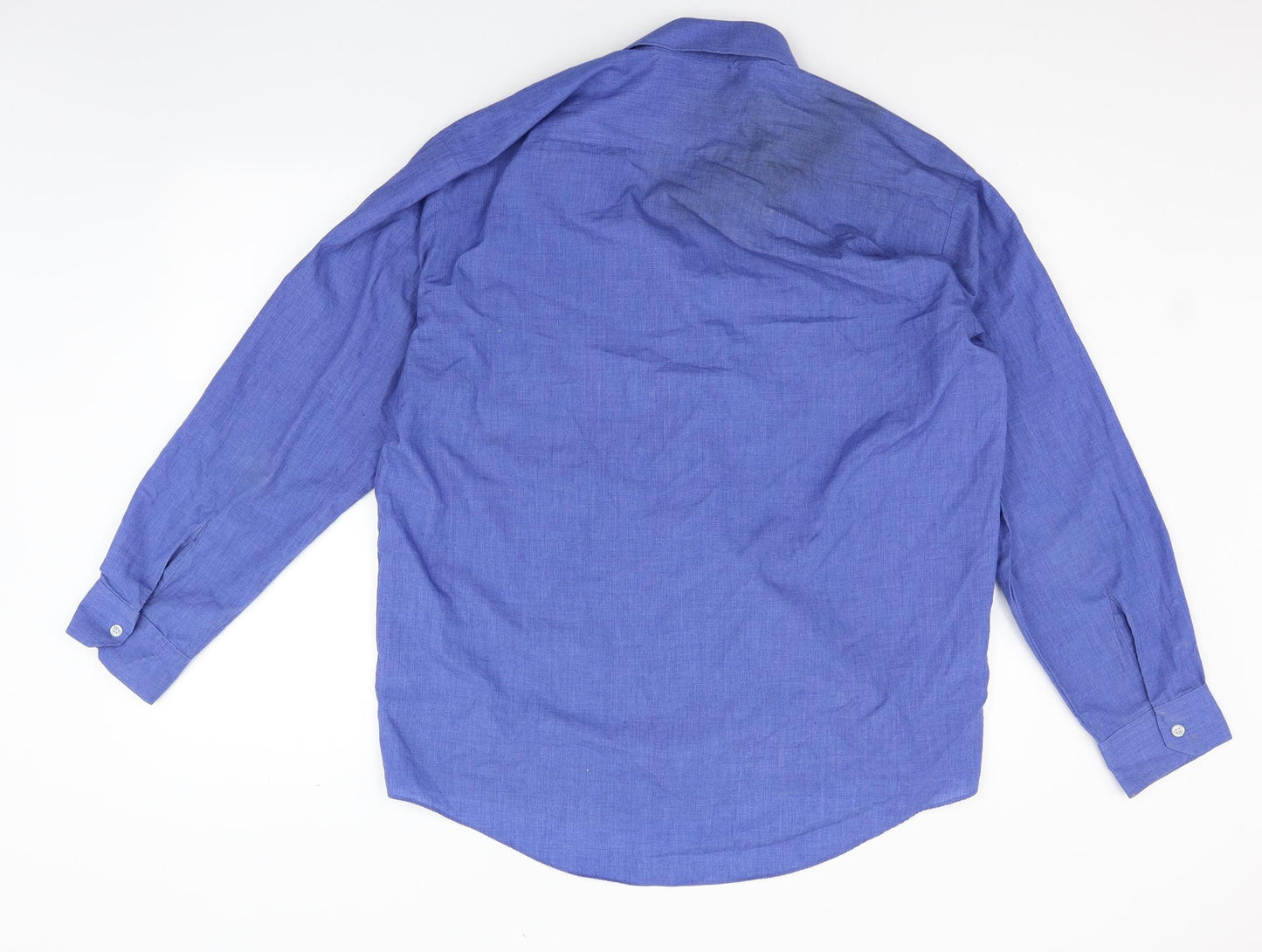 Savanti Mens Blue    Button-Up Size 17  - washable mark