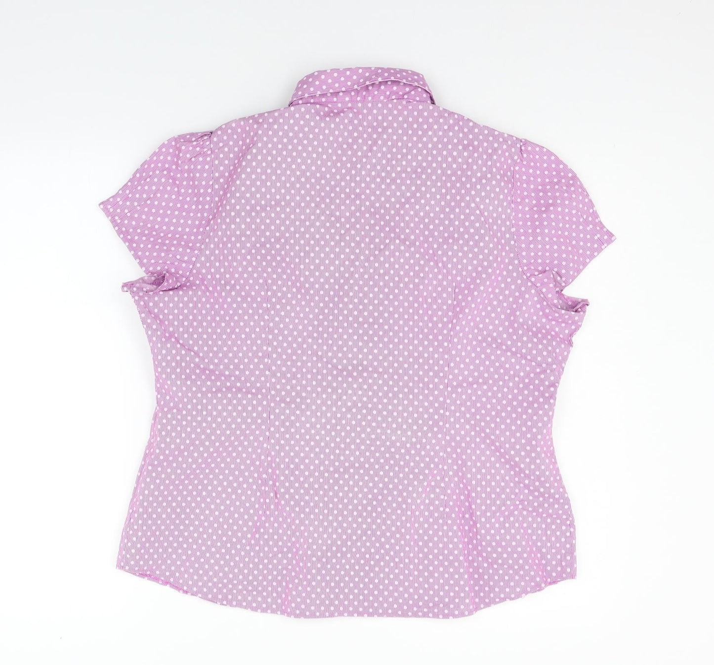 Marks and Spencer Womens Purple Geometric  Basic Button-Up Size 18