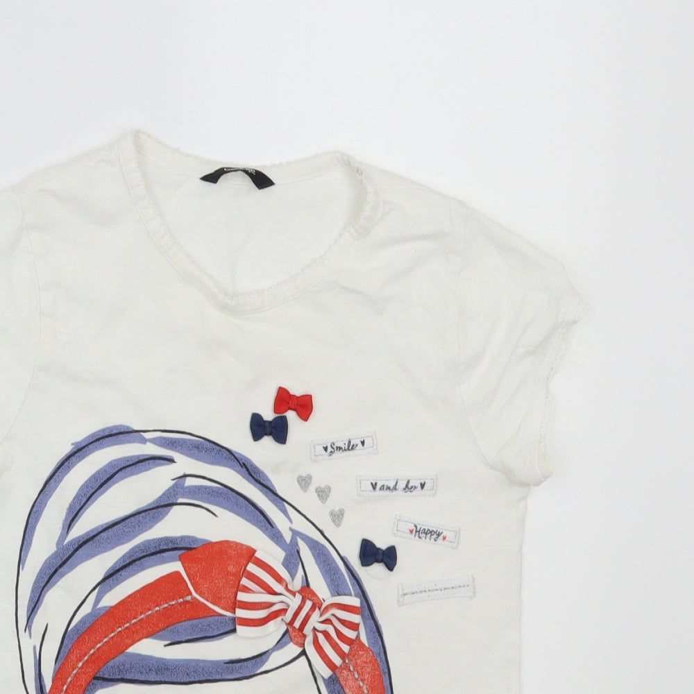 George Girls White   Basic T-Shirt Size 10-11 Years