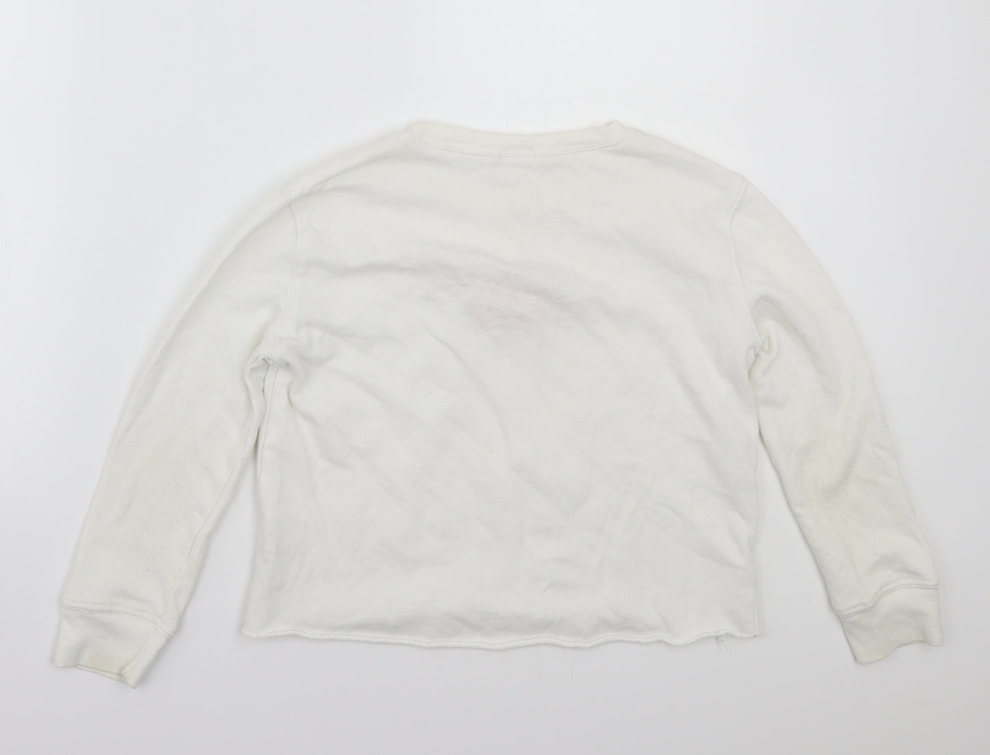 Menu Girls White  Rayon Pullover Jumper Size 8 Years