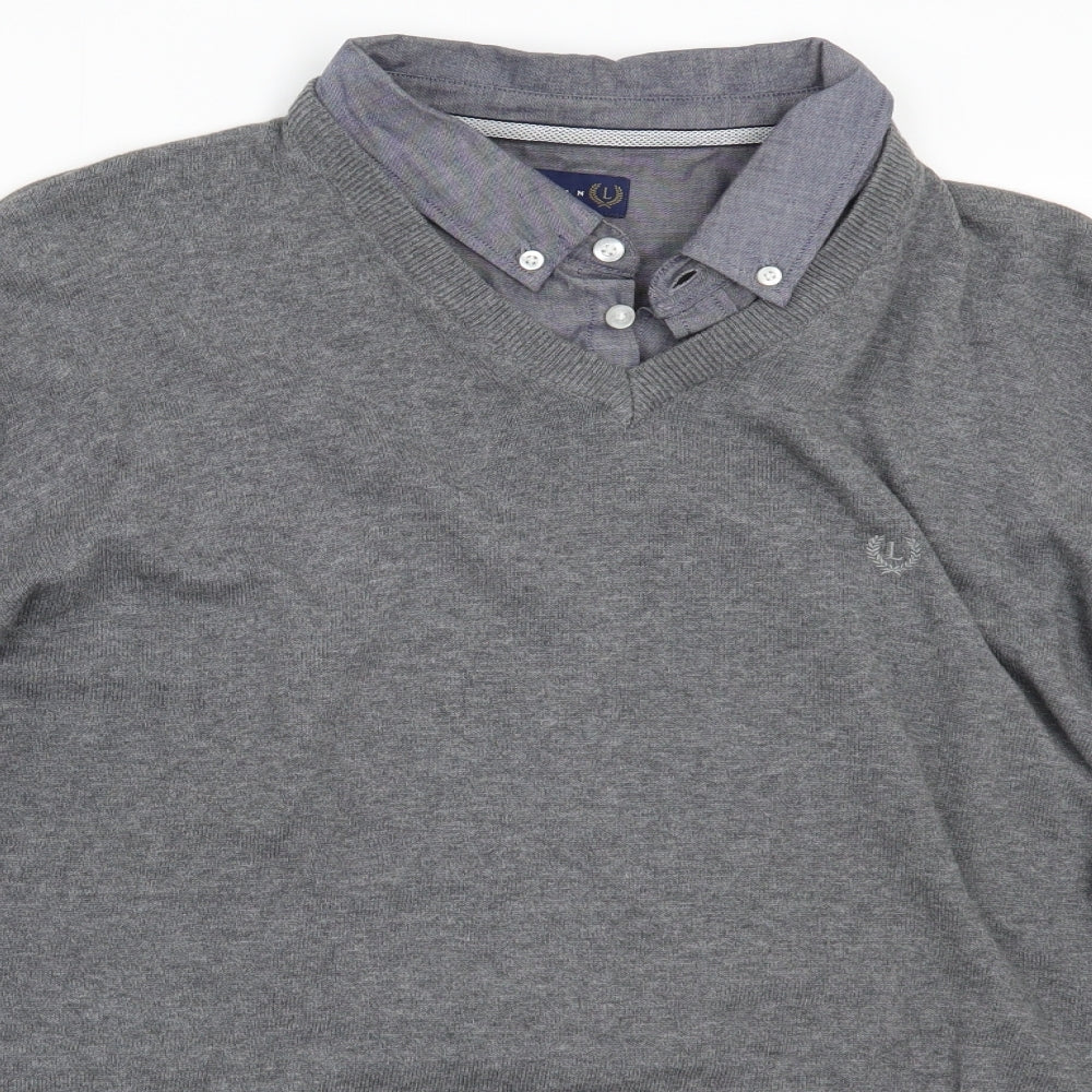 Lincoln Mens Grey   Pullover Jumper Size 2XL