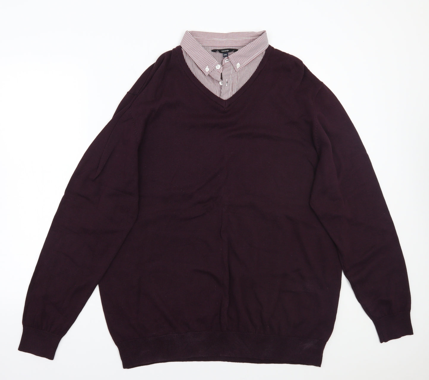 George Mens Purple   Pullover Jumper Size 2XL