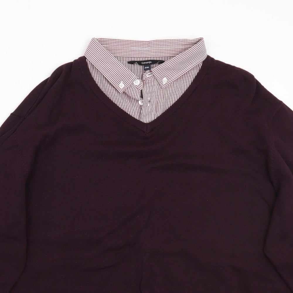 George Mens Purple   Pullover Jumper Size 2XL