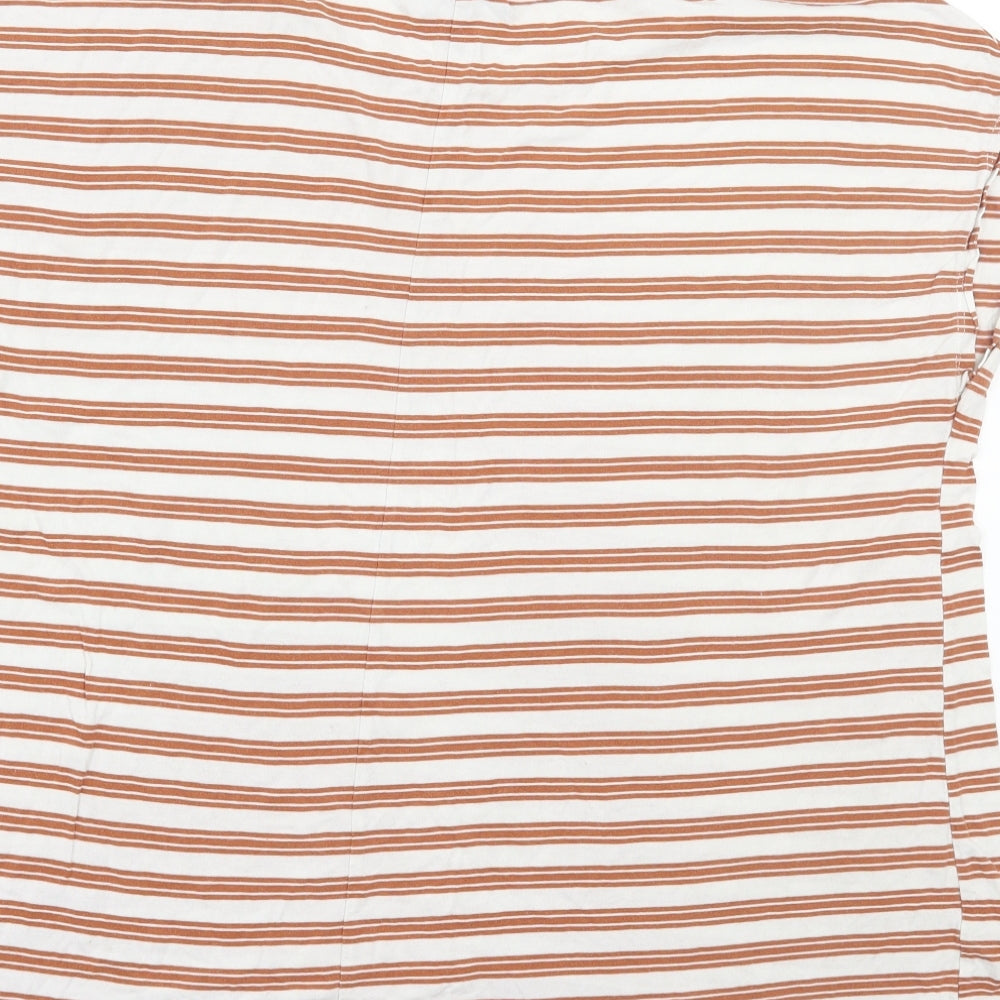 Primark Womens White Striped  Basic T-Shirt Size L