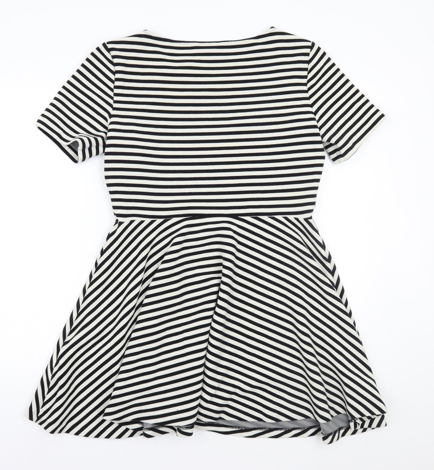 H&M Womens White Striped  A-Line  Size L