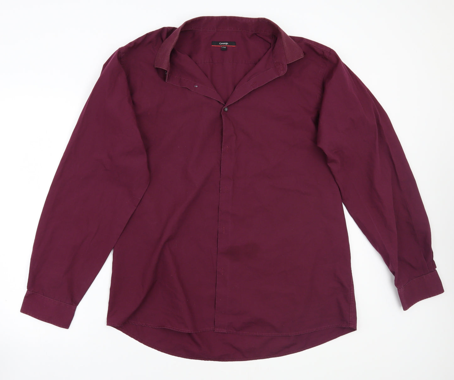 George Mens Purple    Button-Up Size 17.5
