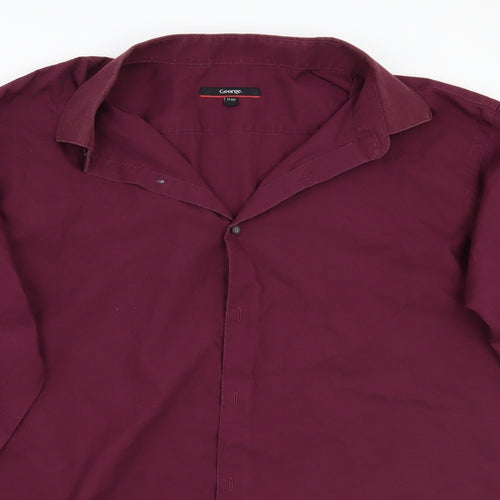George Mens Purple    Button-Up Size 17.5