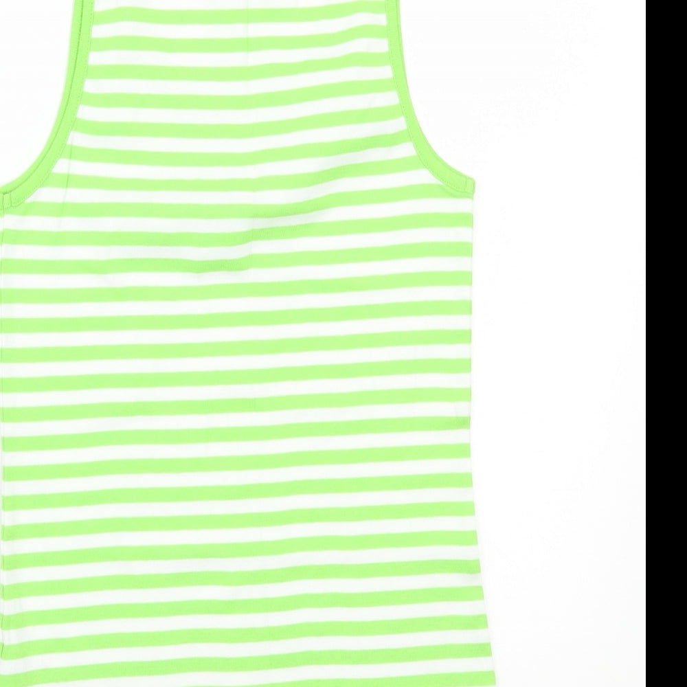 Marks and Spencer Womens Green Striped  Basic Tank Size 14