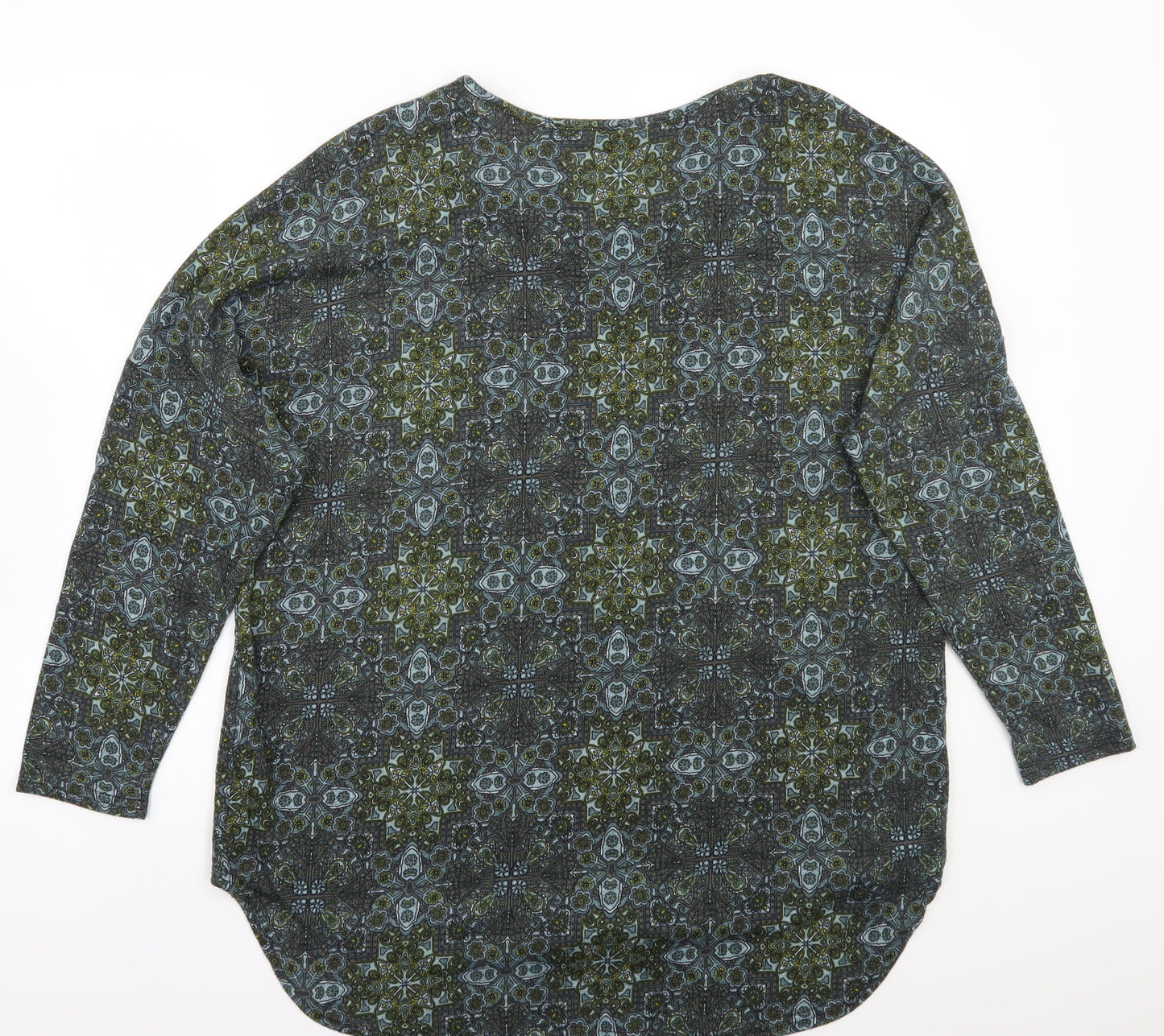 Klass Womens Green Paisley  Basic T-Shirt Size 2XL