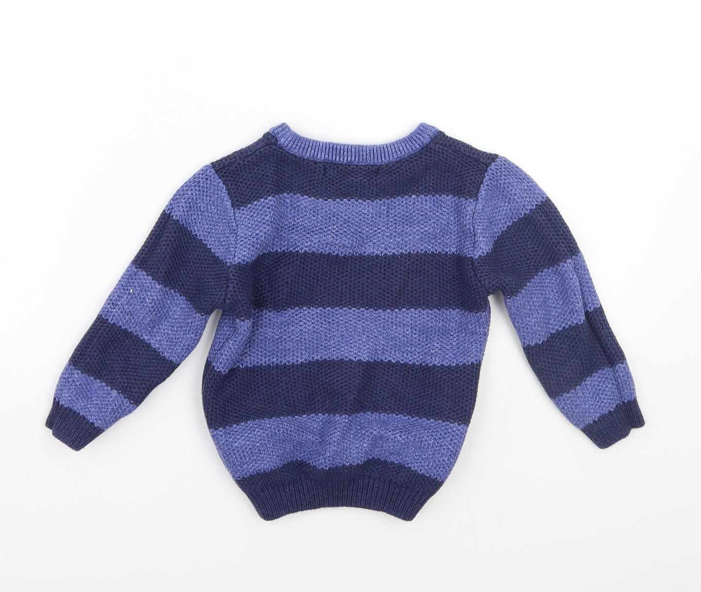 George Boys Blue Striped  Pullover Jumper Size 2-3 Years