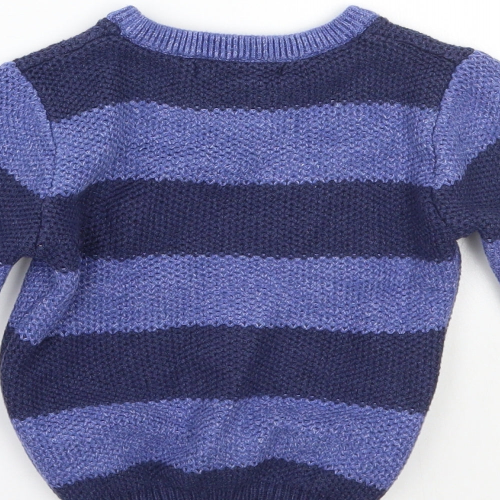 George Boys Blue Striped  Pullover Jumper Size 2-3 Years