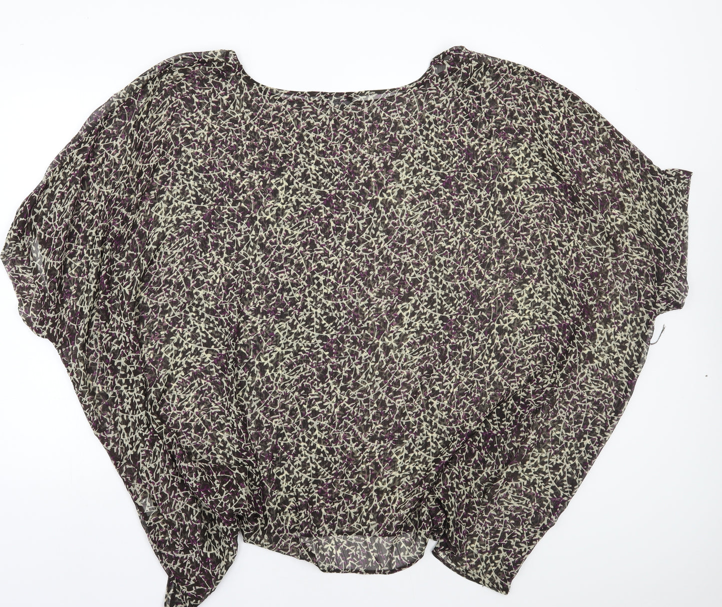 Marina Kaneva Womens Brown Floral  Basic Blouse Size 24