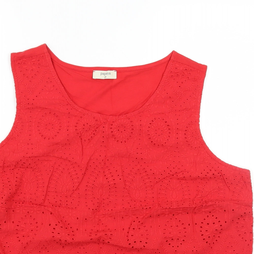 Papaya Womens Red   Basic T-Shirt Size 20