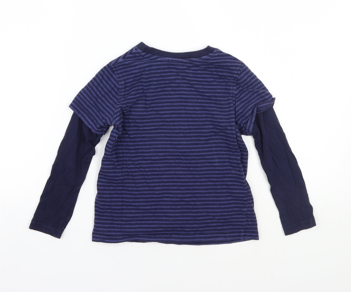 George Boys Blue Striped  Basic T-Shirt Size 3-4 Years