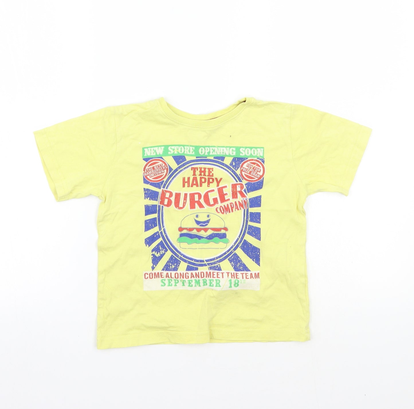 Rebel Boys Yellow   Basic T-Shirt Size 4-5 Years