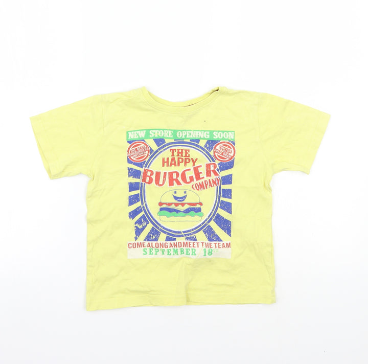 Rebel Boys Yellow   Basic T-Shirt Size 4-5 Years
