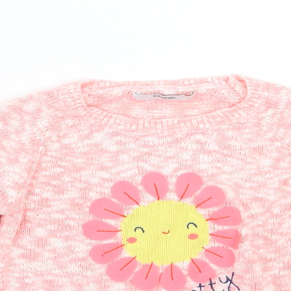 George Girls Pink   Pullover Jumper Size 3-4 Years