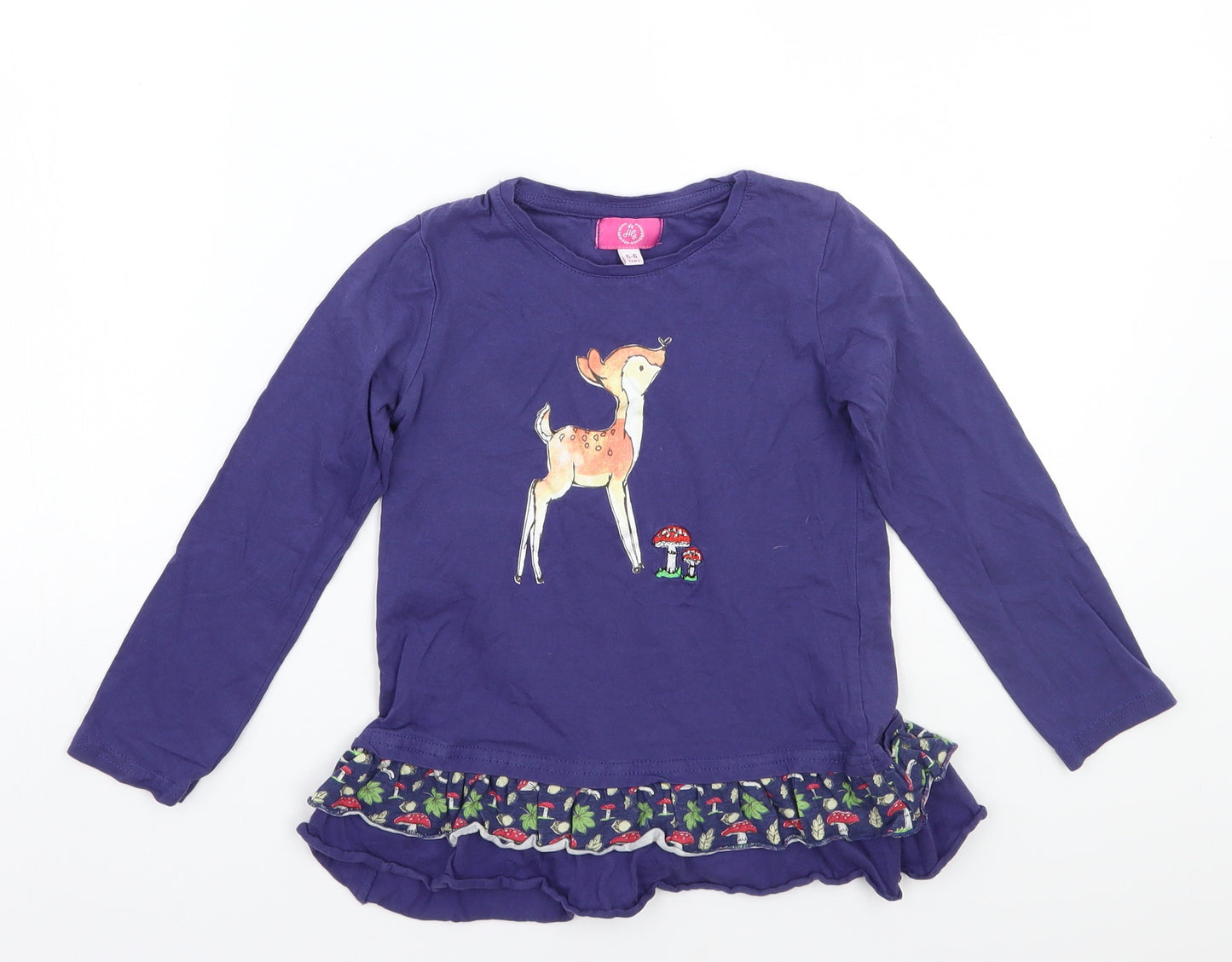 HG Girls Purple   Basic T-Shirt Size 5-6 Years