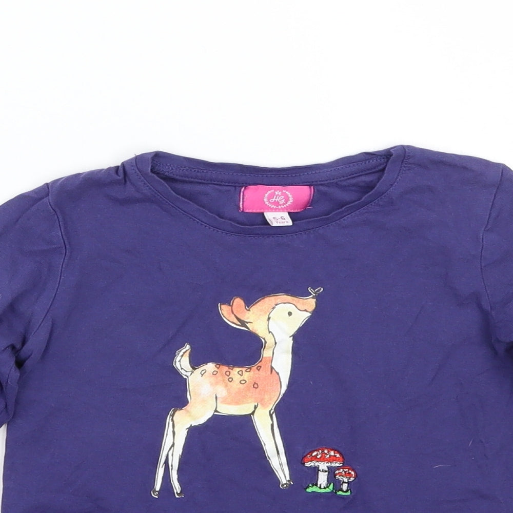 HG Girls Purple   Basic T-Shirt Size 5-6 Years