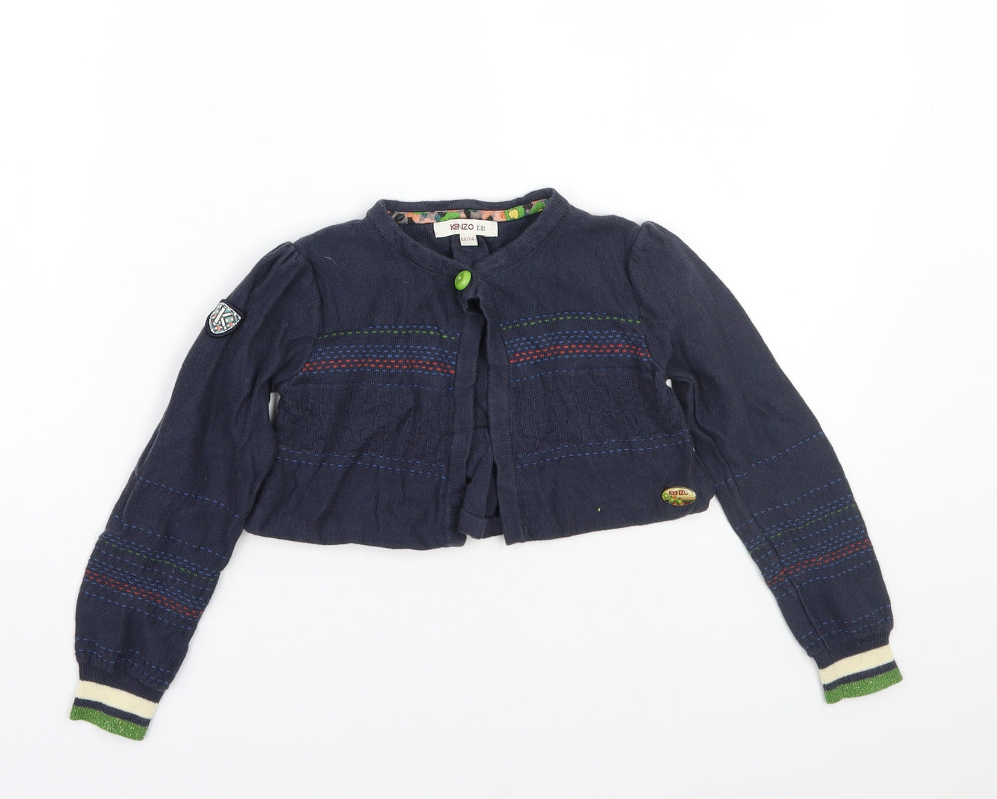 KENZO Girls Blue   Cardigan Jumper Size 6 Years