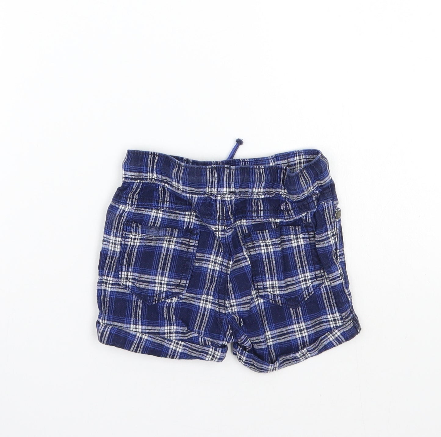 NEXT Boys Blue Check  Cargo Trousers Size 6-9 Months