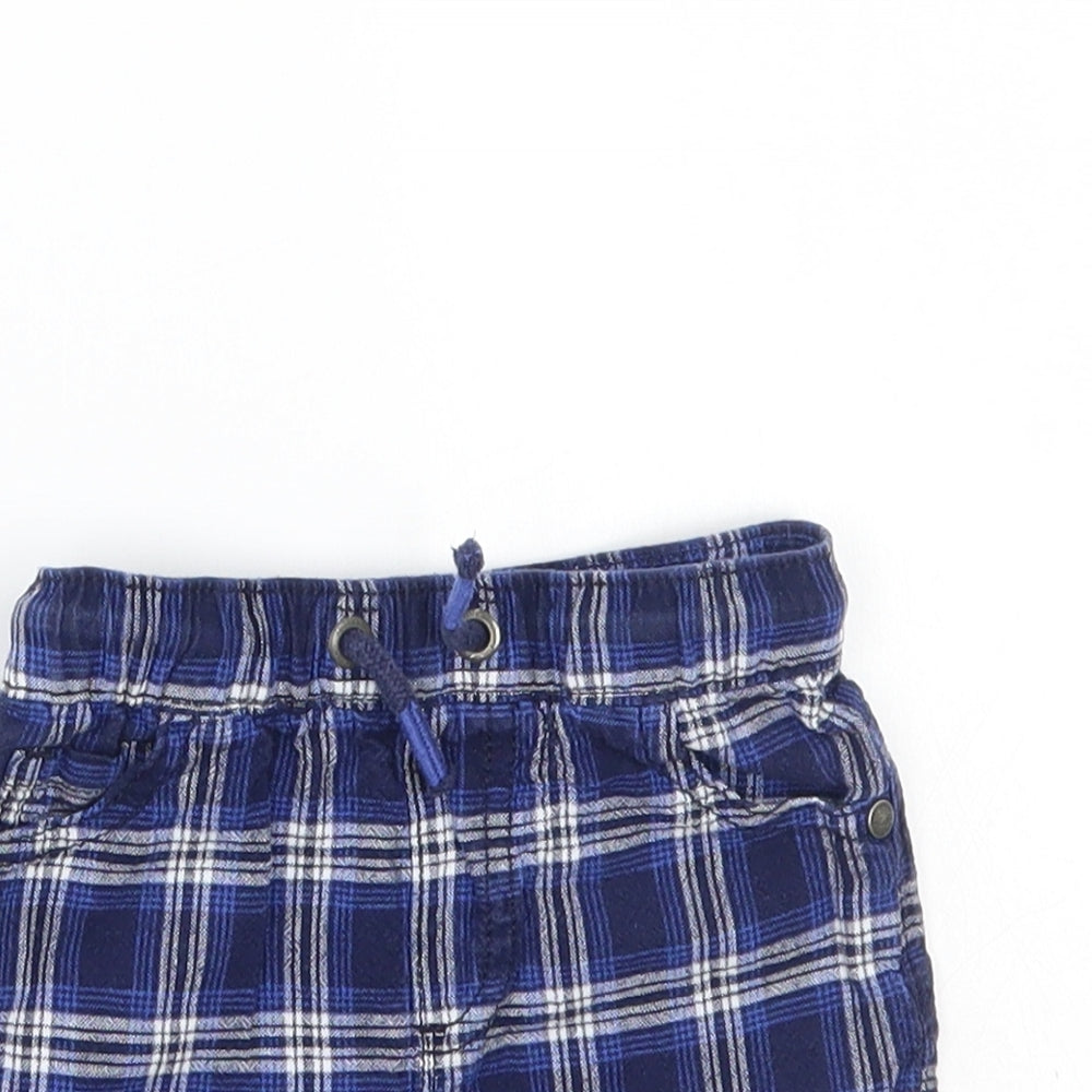 NEXT Boys Blue Check  Cargo Trousers Size 6-9 Months