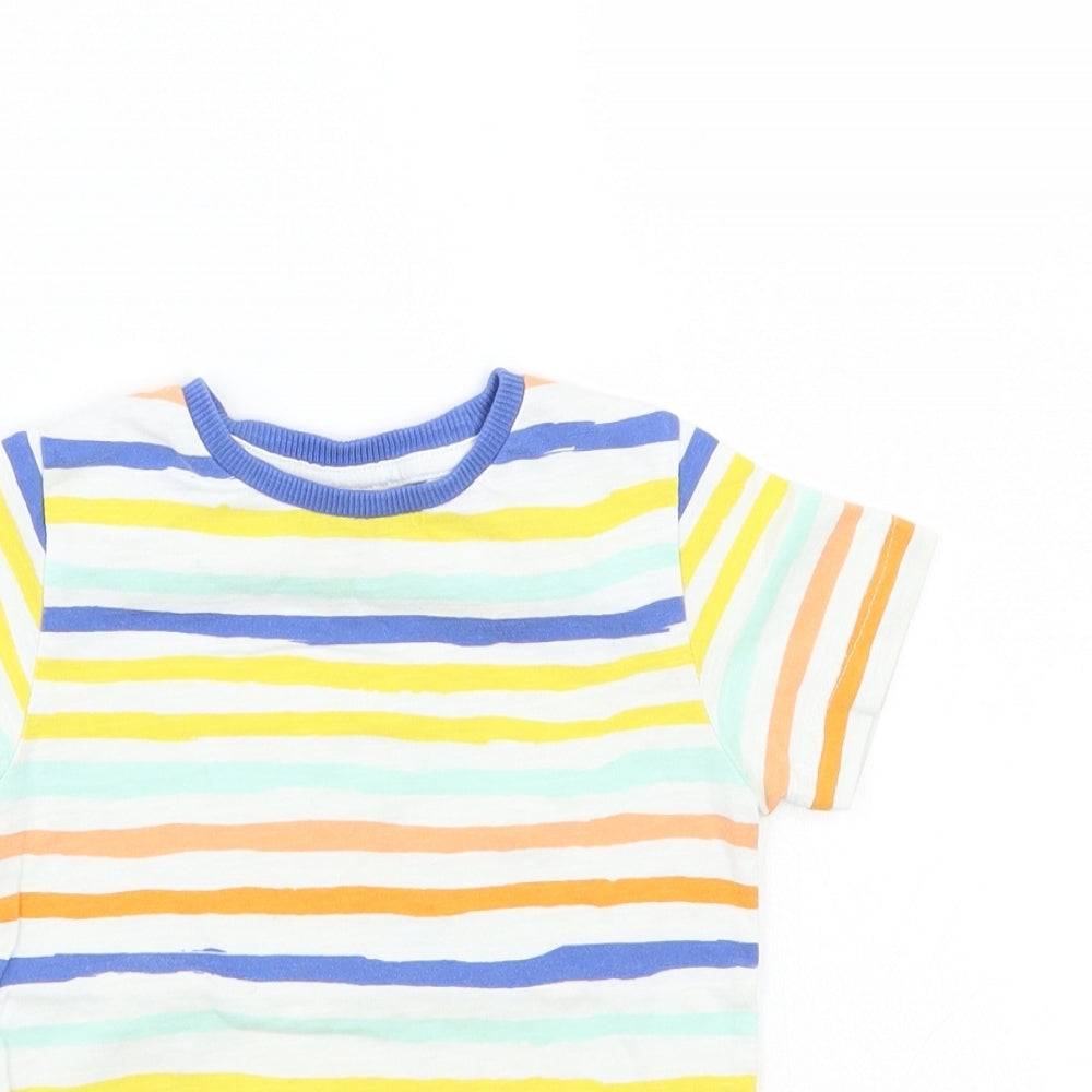 NEXT Boys White Striped  Basic T-Shirt Size 2 Years