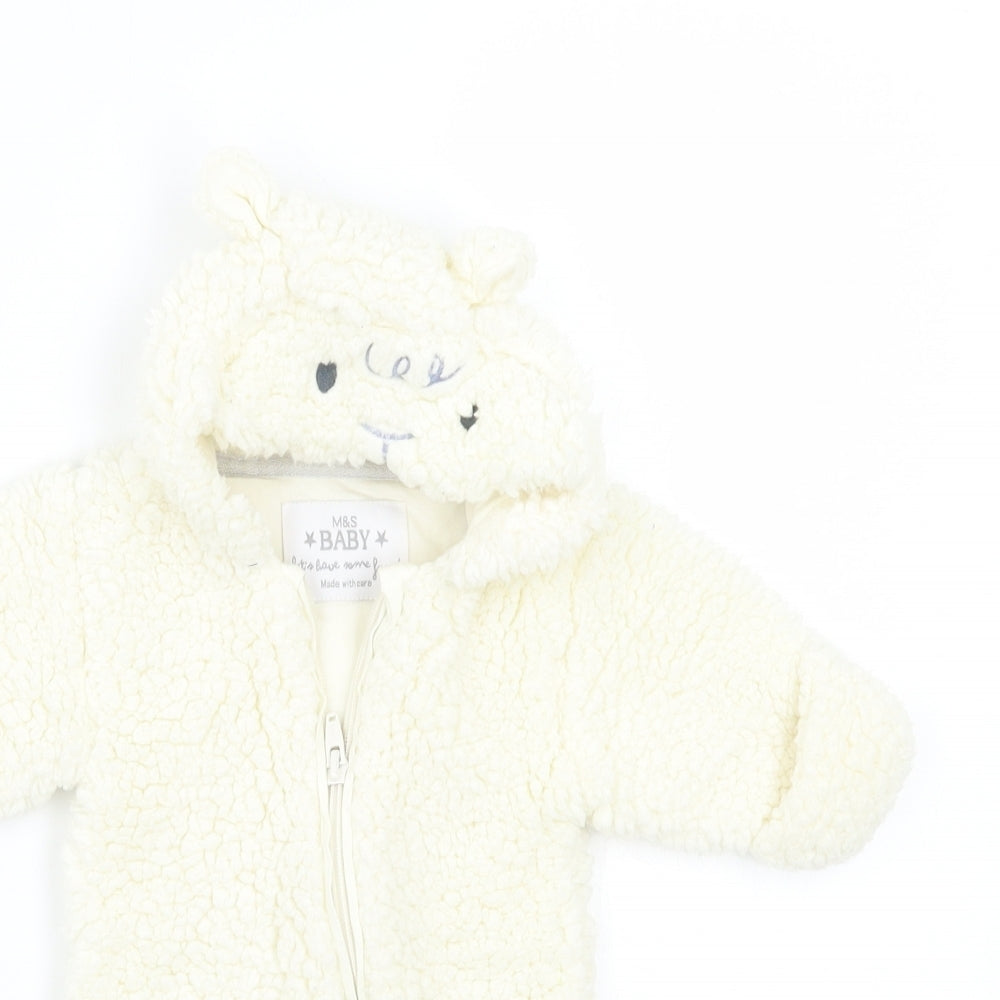Marks and Spencer Baby White   Babygrow One-Piece Size Newborn