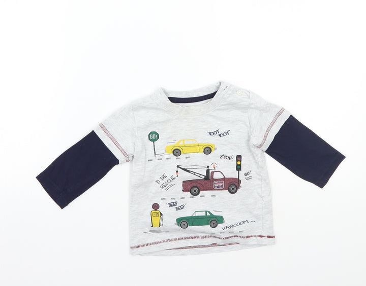 Matalan Baby Grey Basic T-Shirt Size 6-9 Months