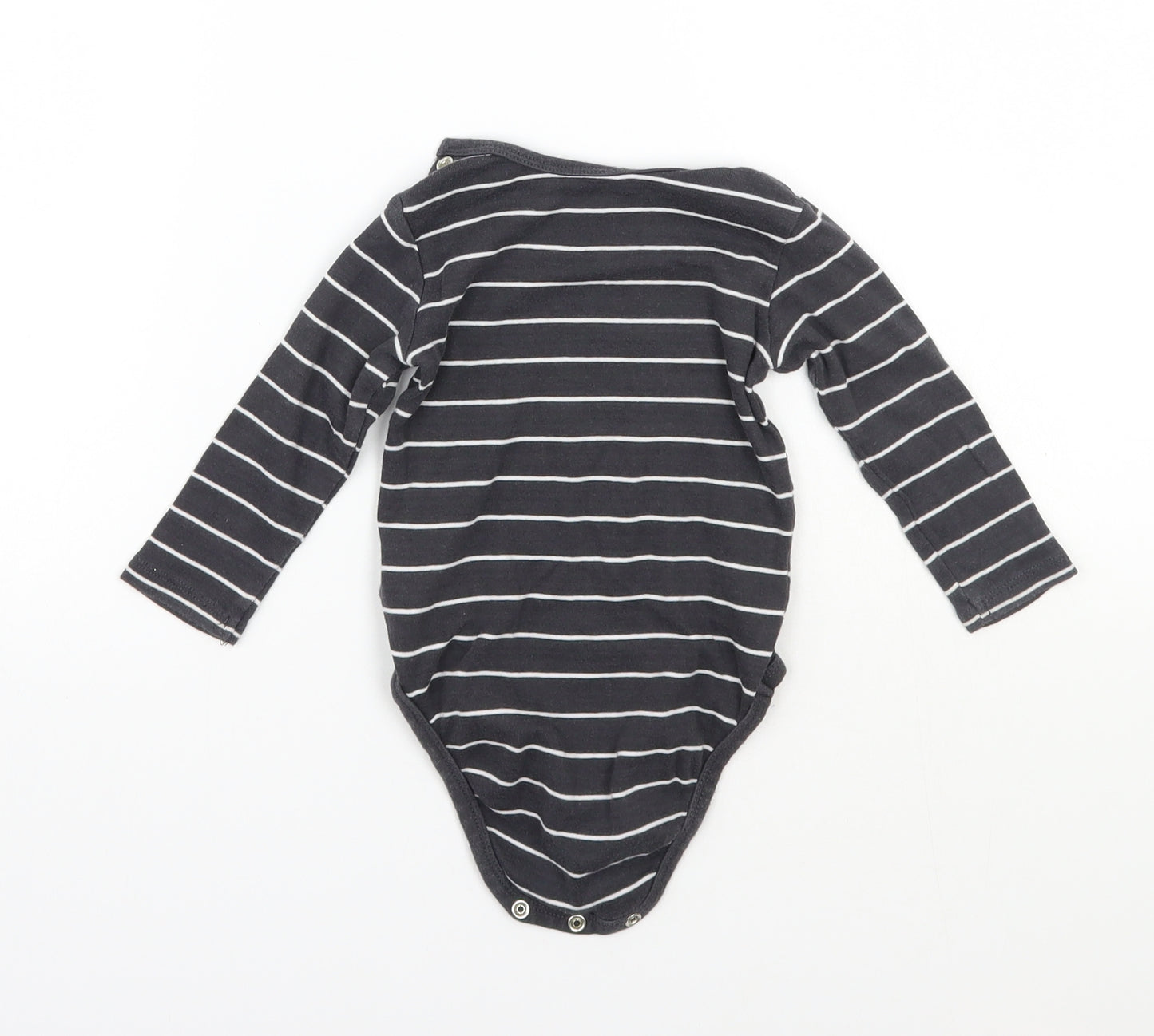 H&M Baby Grey Striped  Babygrow One-Piece Size 6-9 Months