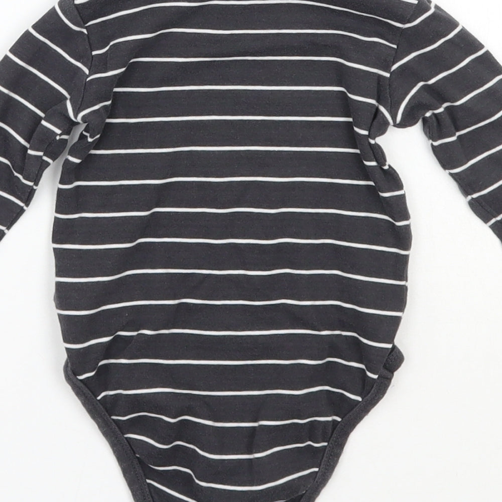 H&M Baby Grey Striped  Babygrow One-Piece Size 6-9 Months