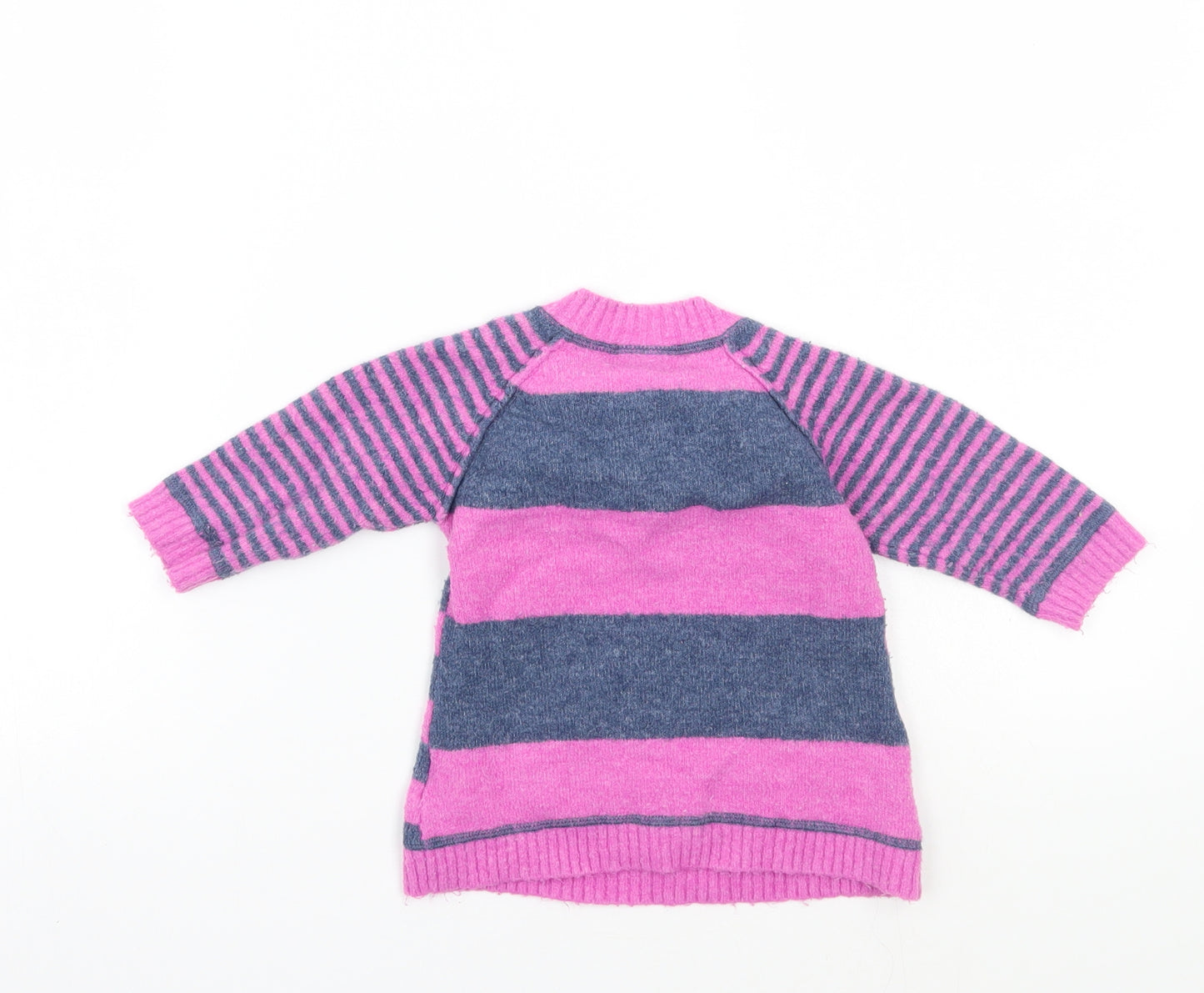 NEXT Girls Pink Striped  Pullover Jumper Size 3-6 Months