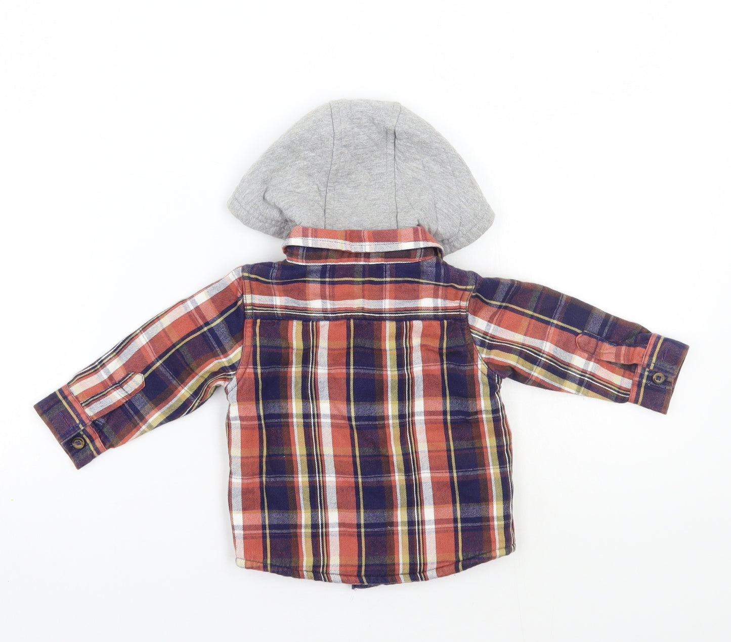 F&F Boys Blue Check  Basic Button-Up Size 3-6 Months