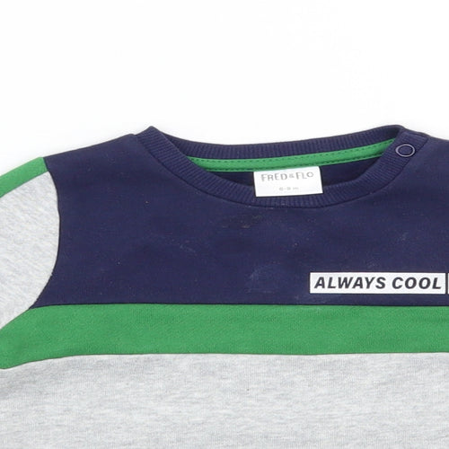 Fred & flo Boys Grey   Pullover Jumper Size 6-9 Months