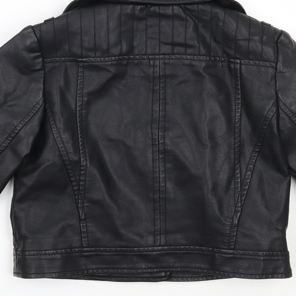 Mango Girls Black   Jacket Coat Size 5-6 Years